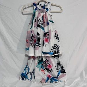Tropical floral romper